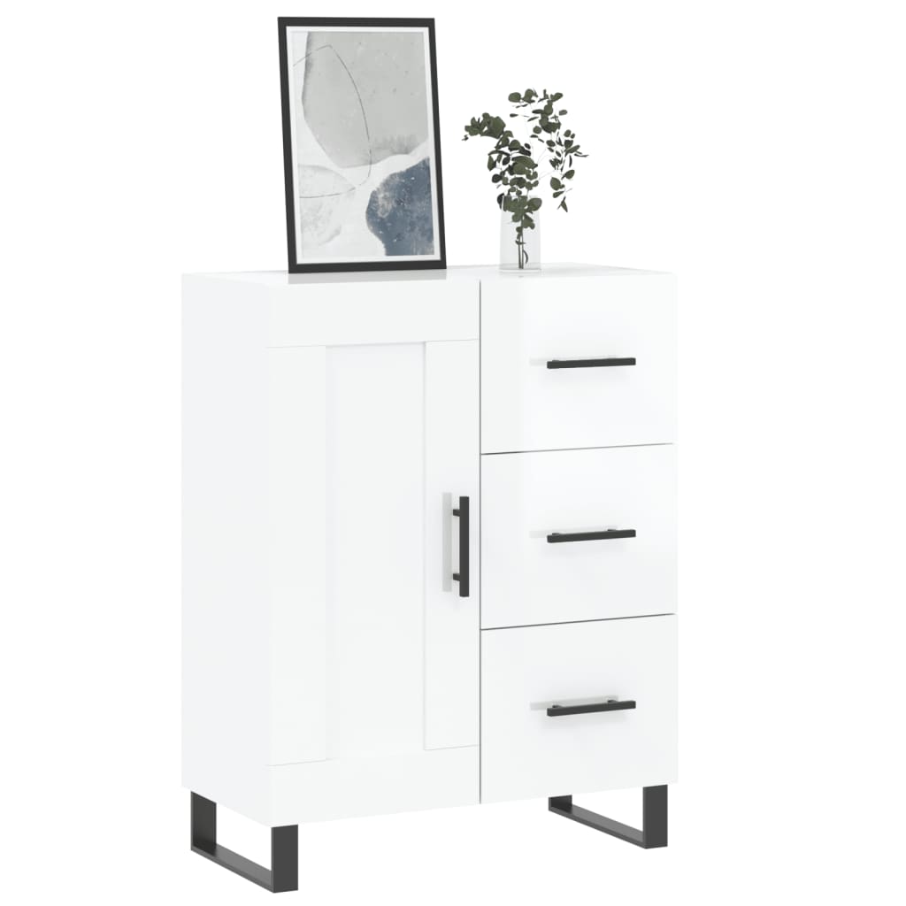 Sideboard High Gloss White 69,5x34x90 cm Engineered Wood