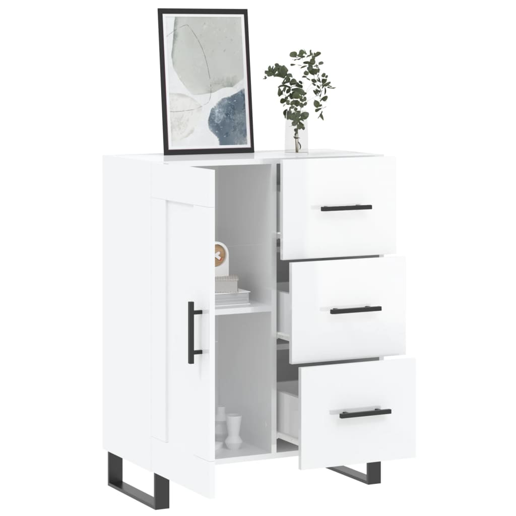 Sideboard High Gloss White 69,5x34x90 cm Engineered Wood