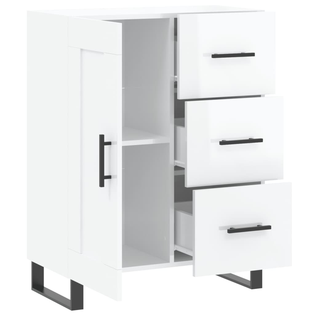Sideboard High Gloss White 69,5x34x90 cm Engineered Wood