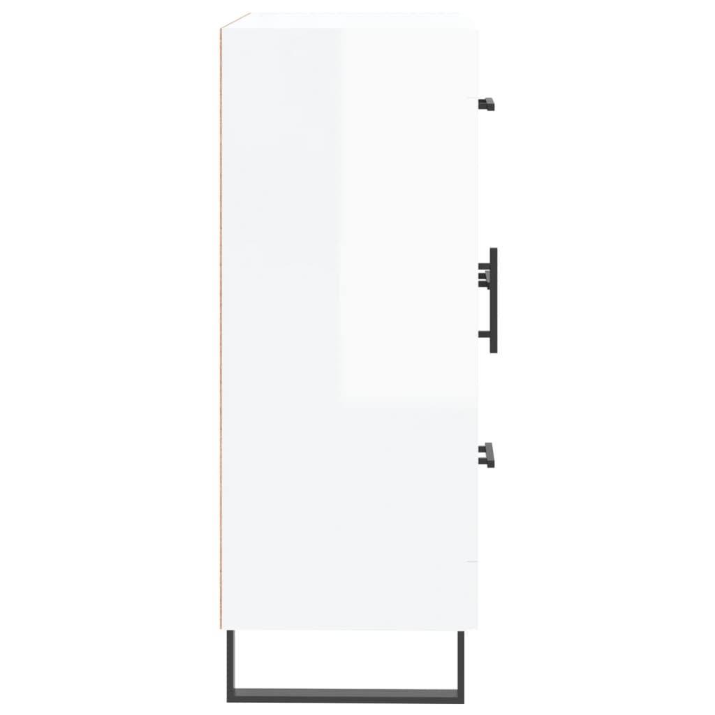 Sideboard High Gloss White 69,5x34x90 cm Engineered Wood
