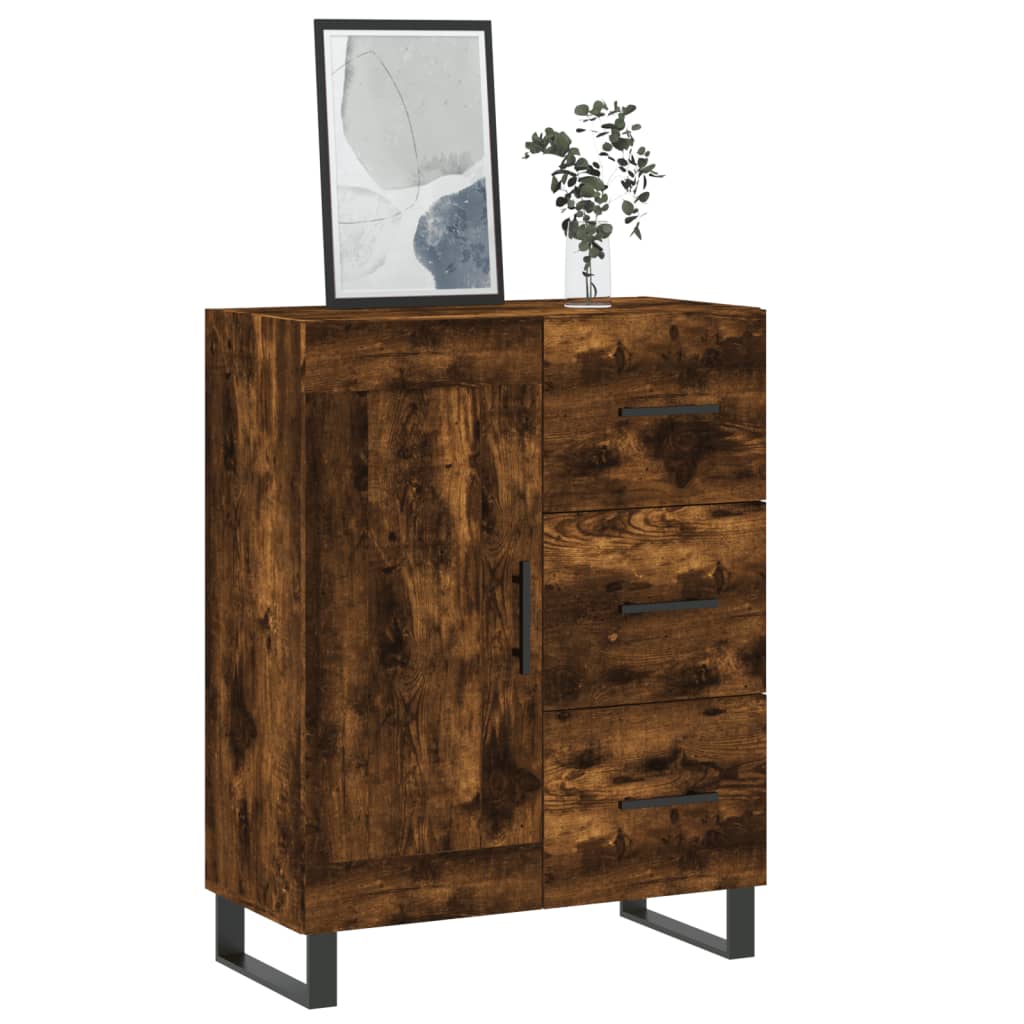 Sideboard Smoked Oak 69.5x34x90 cm Engineered Wood