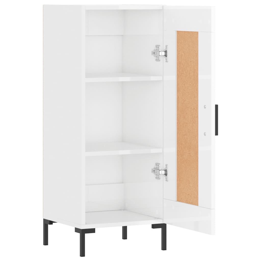 Sideboard High Gloss White 34.5x34x90 cm Engineered Wood