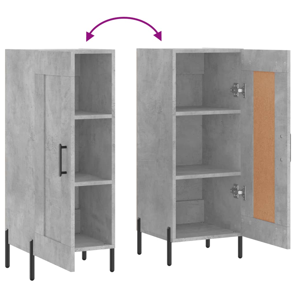 Sideboard Concrete Grey 34.5x34x90 cm Engineered Wood