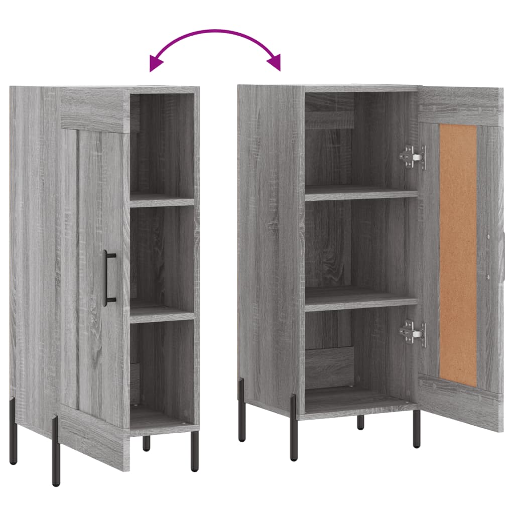Sideboard Grey Sonoma 34.5x34x90 cm Engineered Wood