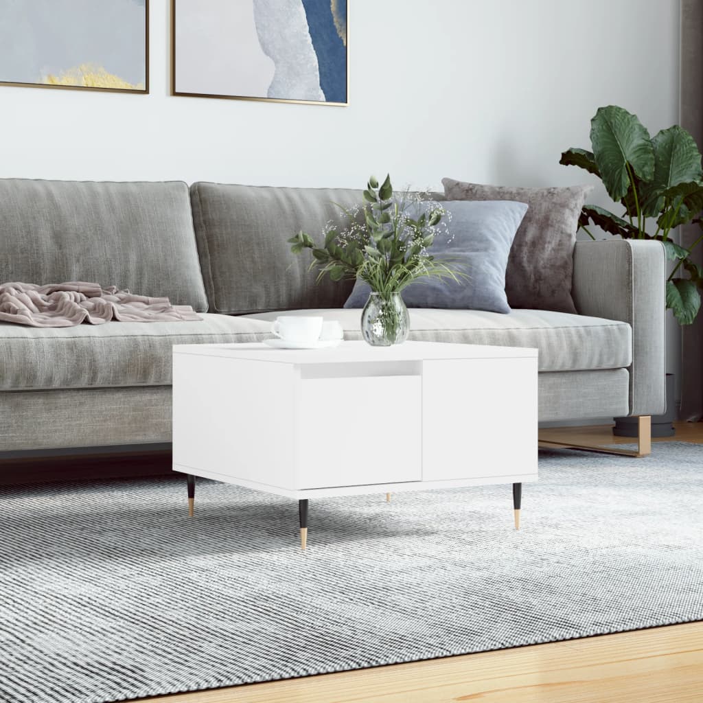 Coffee Table White 55x55x36,5 cm Engineered Wood