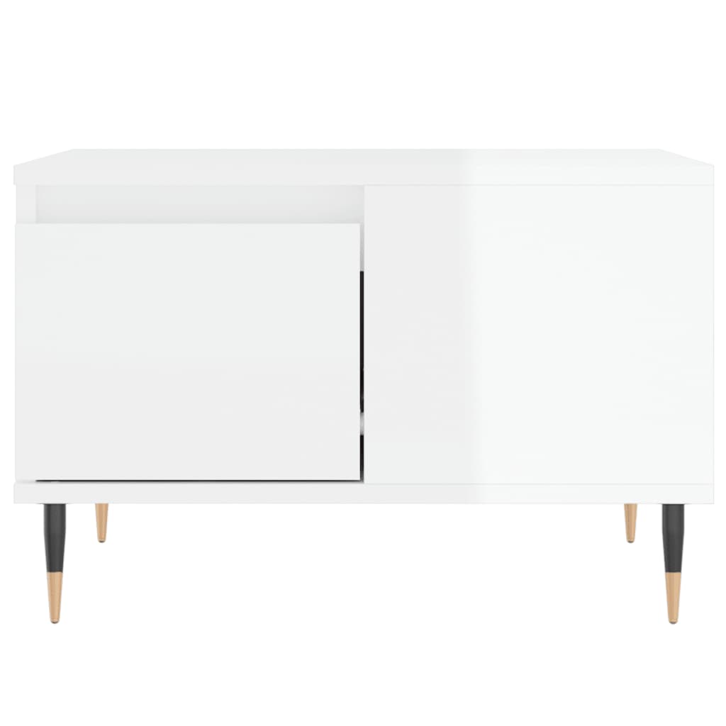 Coffee Table High Gloss White 55x55x36,5 cm Engineered Wood