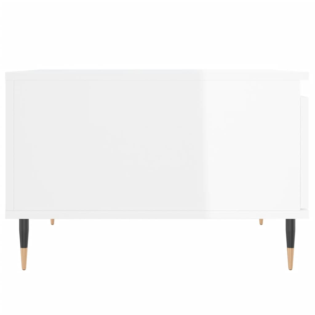 Coffee Table High Gloss White 55x55x36,5 cm Engineered Wood