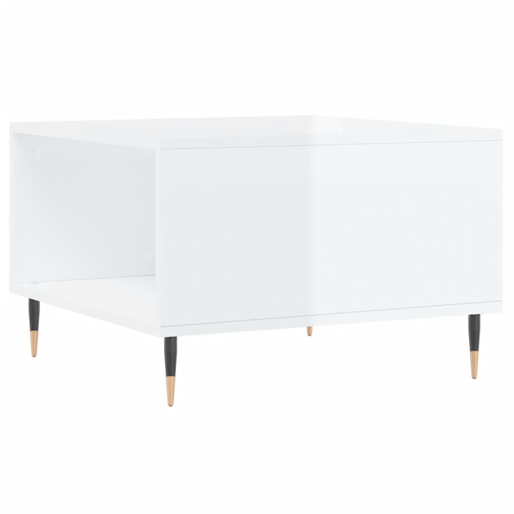 Coffee Table High Gloss White 55x55x36,5 cm Engineered Wood
