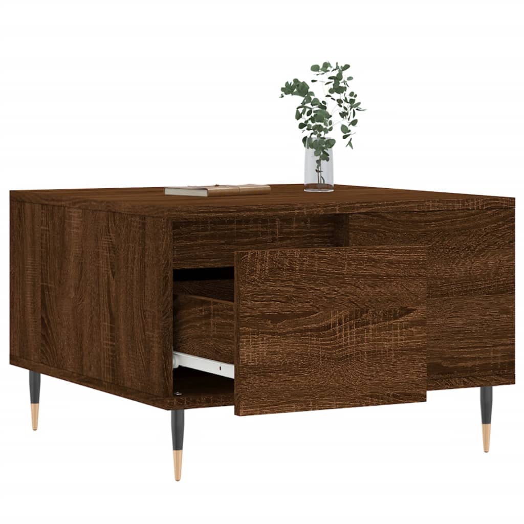 Coffee Table Brown Oak 55x55x36,5 cm Engineered Wood
