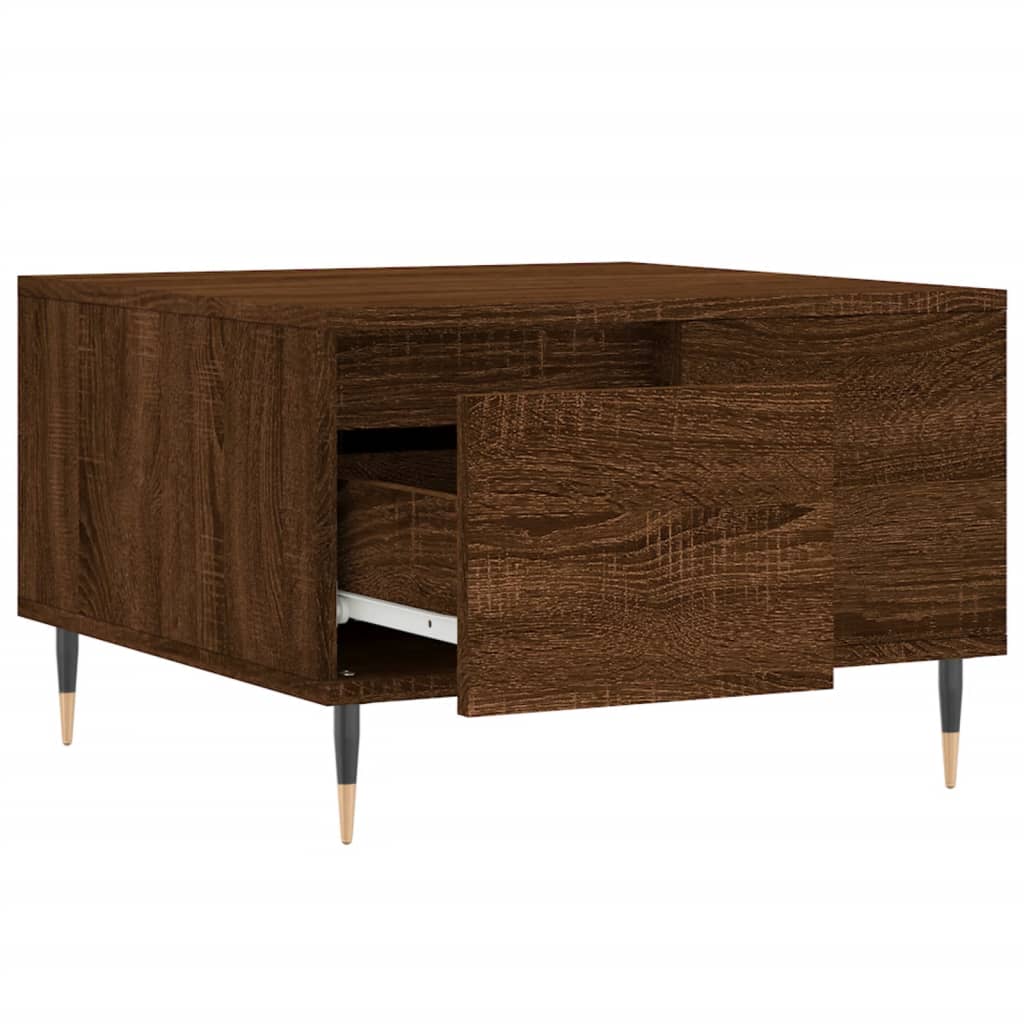 Coffee Table Brown Oak 55x55x36,5 cm Engineered Wood