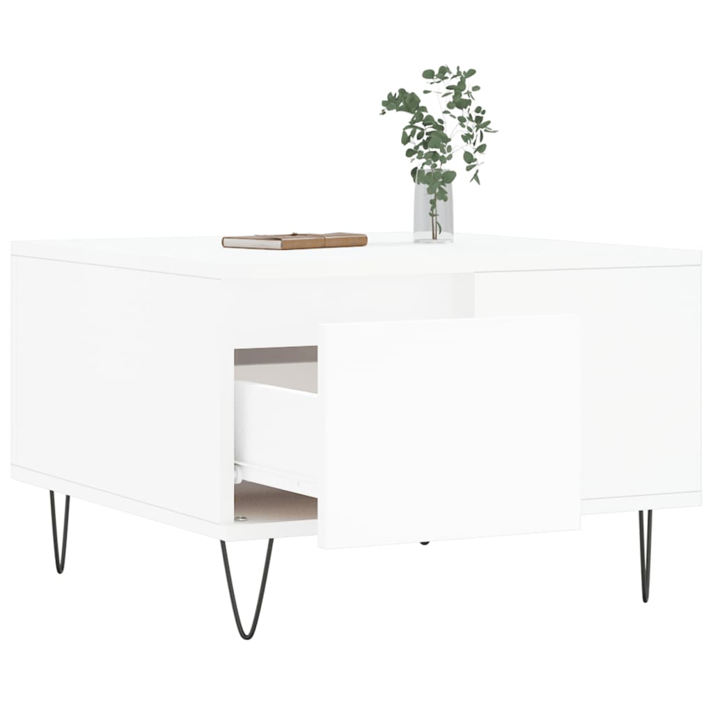 Coffee Table White 55x55x36,5 cm Engineered Wood
