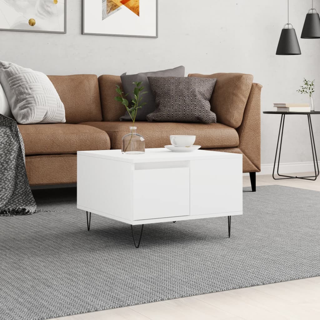 Coffee Table White 55x55x36,5 cm Engineered Wood