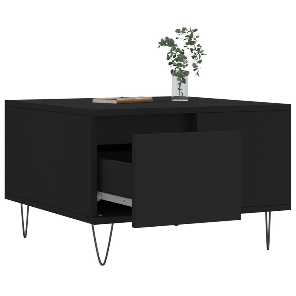 Coffee Table Black 55x55x36,5 cm Engineered Wood