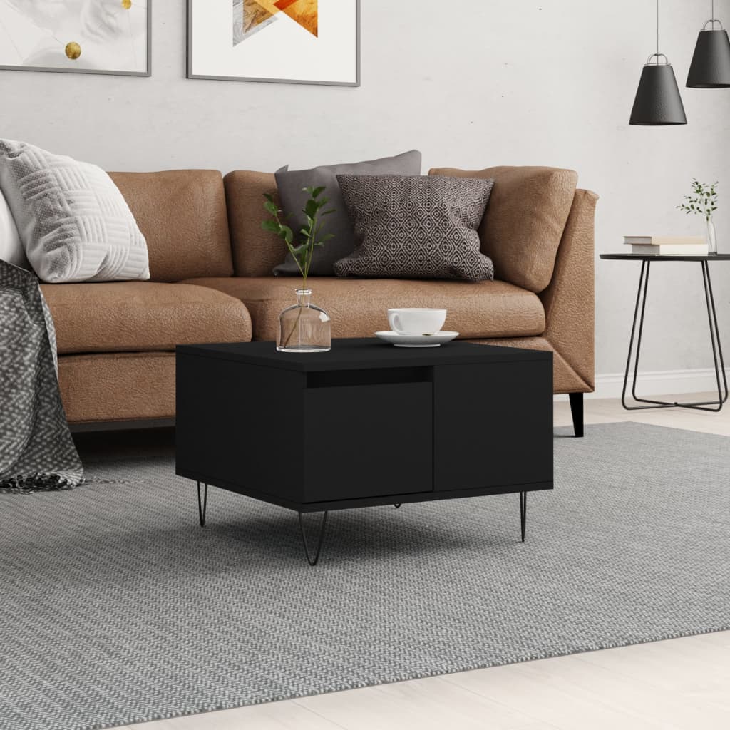 Coffee Table Black 55x55x36,5 cm Engineered Wood