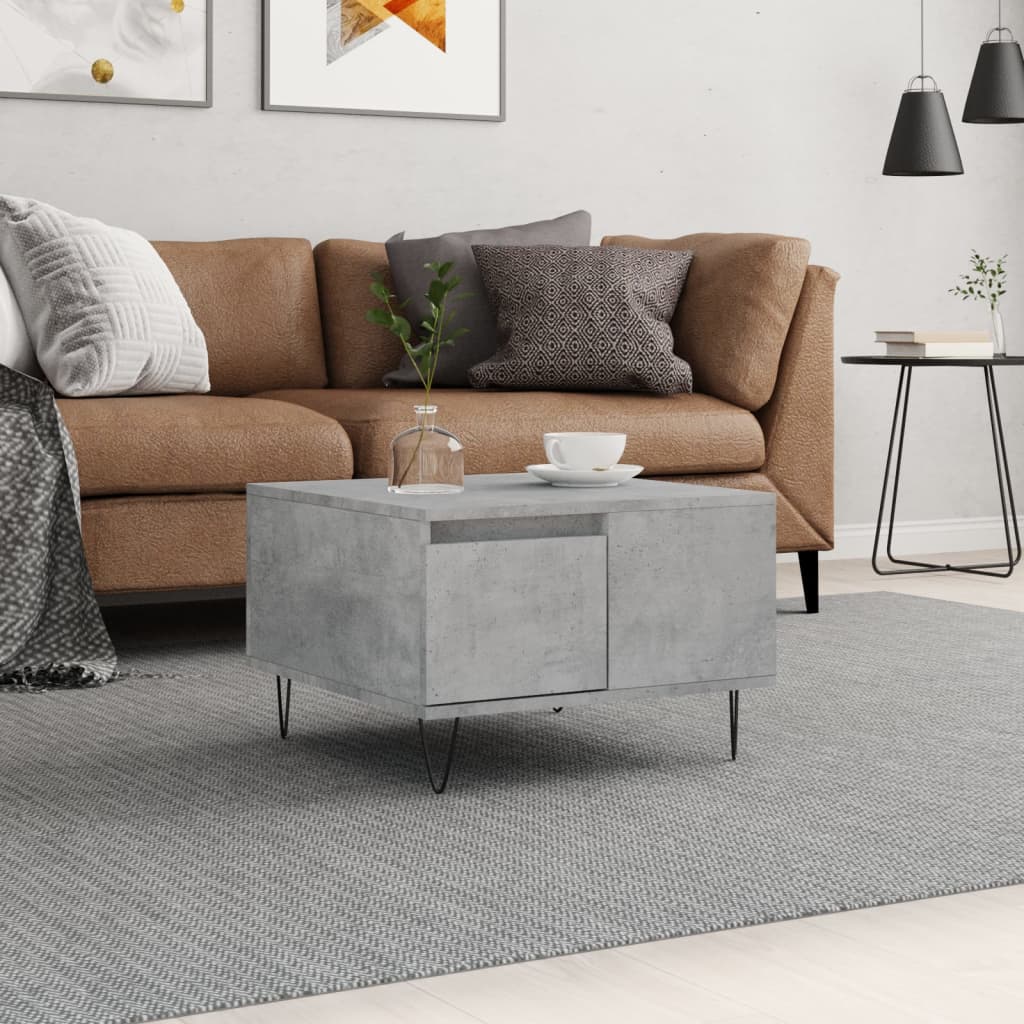 Coffee Table Concrete Grey 55x55x36,5 cm Engineered Wood