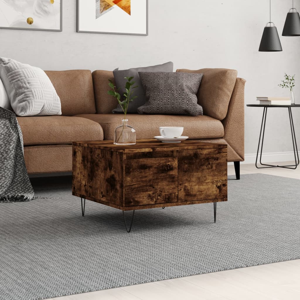 Coffee Table Smoked Oak 55x55x36,5 cm Engineered Wood