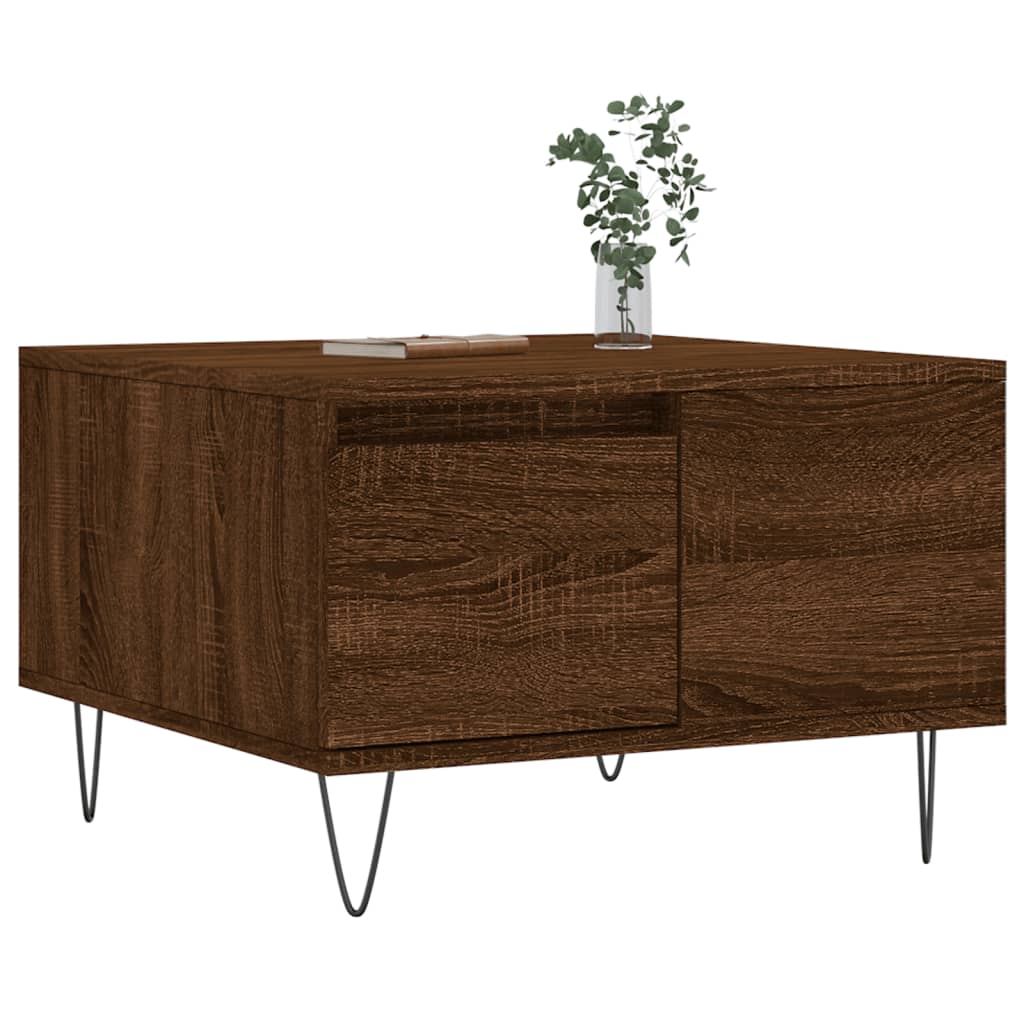 Coffee Table Brown Oak 55x55x36,5 cm Engineered Wood