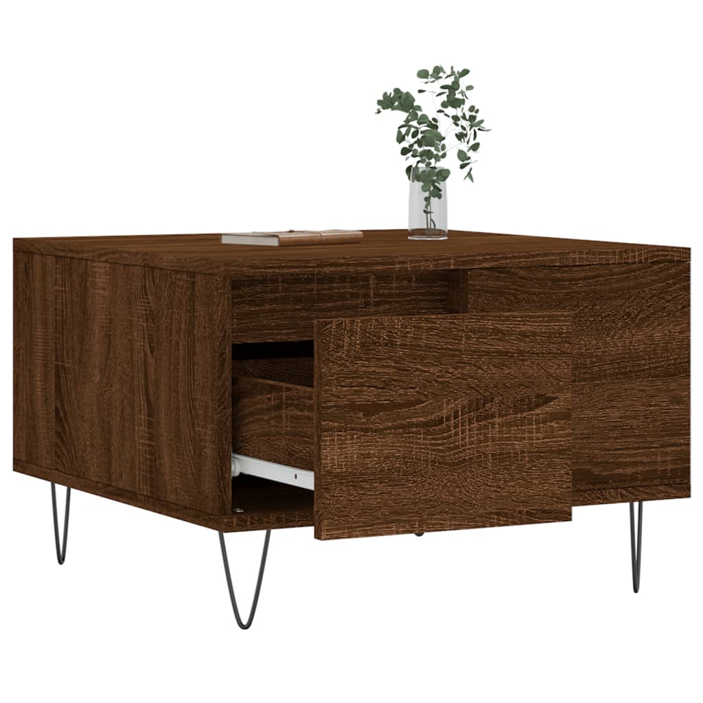 Coffee Table Brown Oak 55x55x36,5 cm Engineered Wood