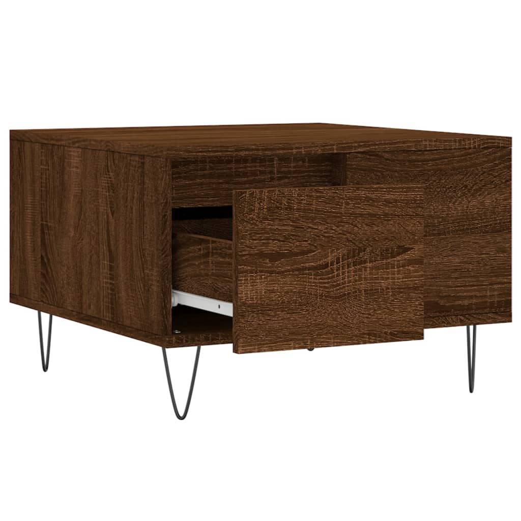 Coffee Table Brown Oak 55x55x36,5 cm Engineered Wood