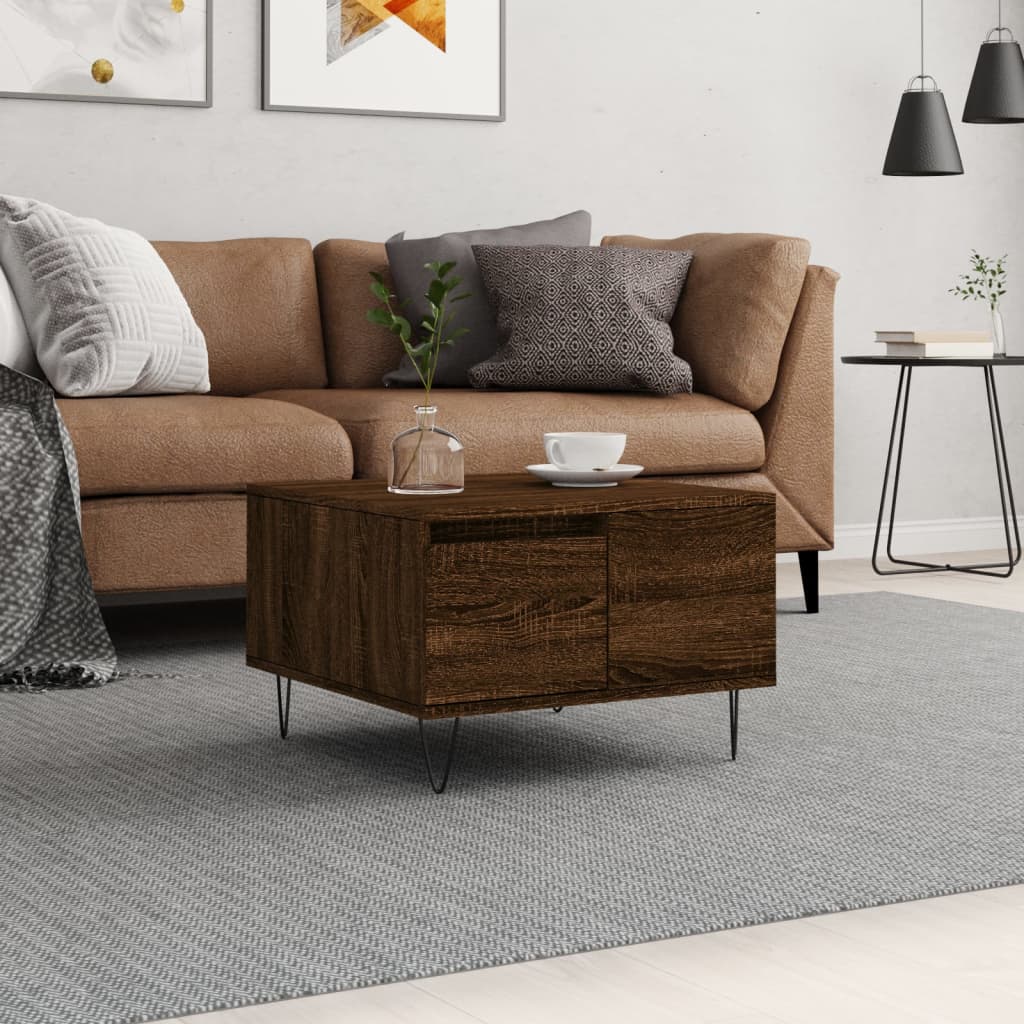 Coffee Table Brown Oak 55x55x36,5 cm Engineered Wood