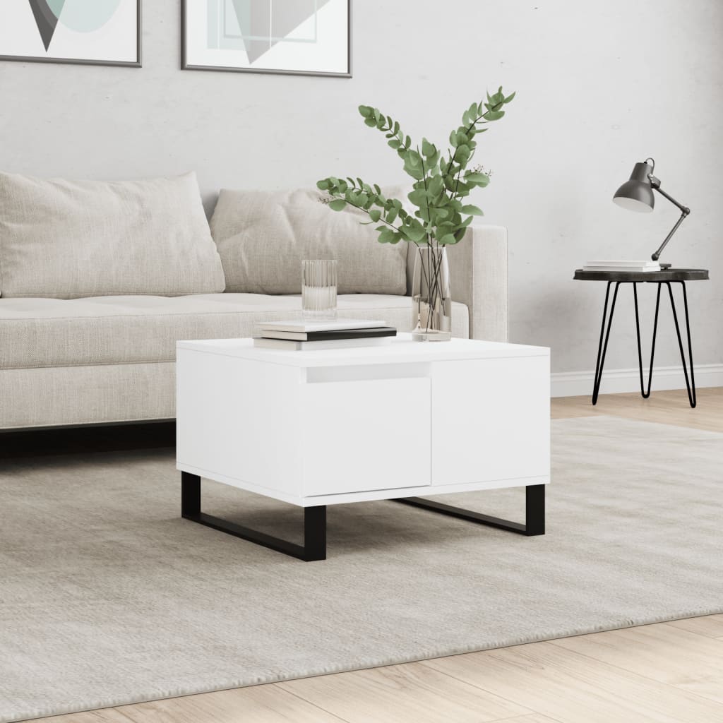 Coffee Table White 55x55x36,5 cm Engineered Wood