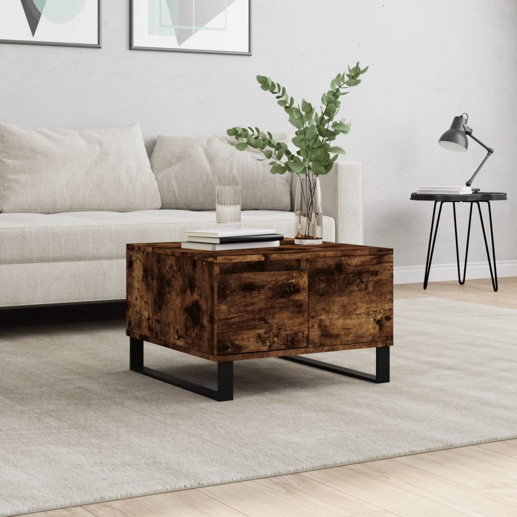 Coffee Table Smoked Oak 55x55x36,5 cm Engineered Wood