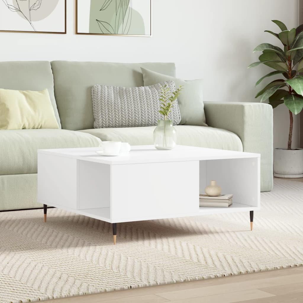 Coffee Table White 80x80x36,5 cm Engineered Wood