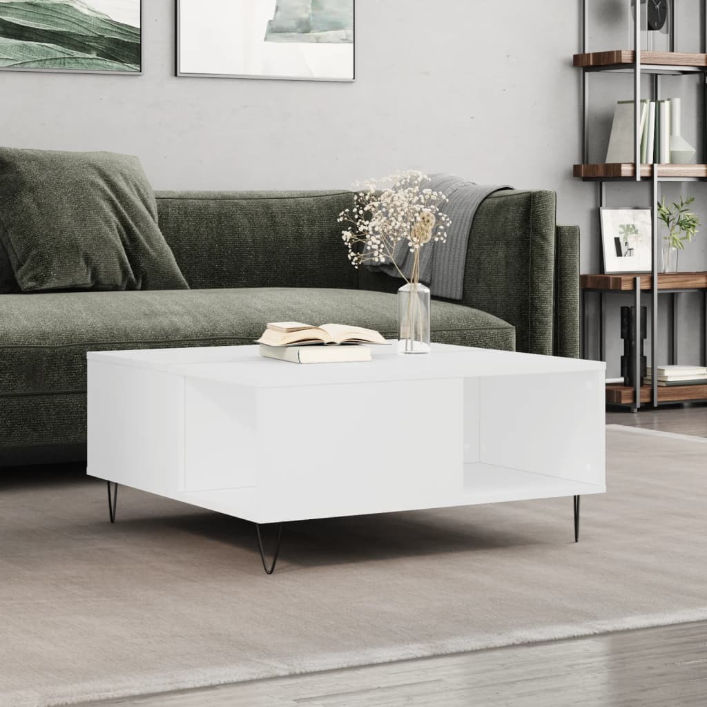 Coffee Table White 80x80x36,5 cm Engineered Wood