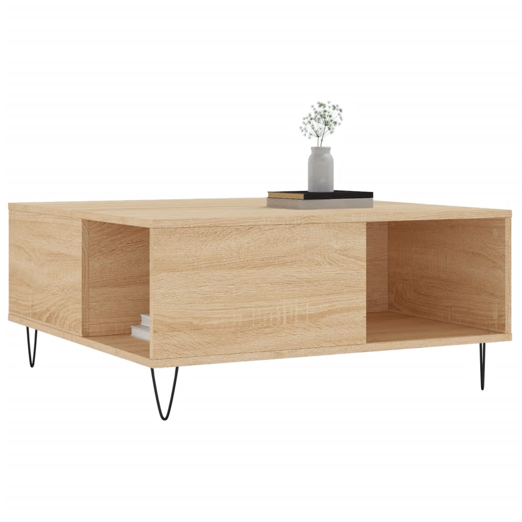 Coffee Table Sonoma Oak 80x80x36,5 cm Engineered Wood