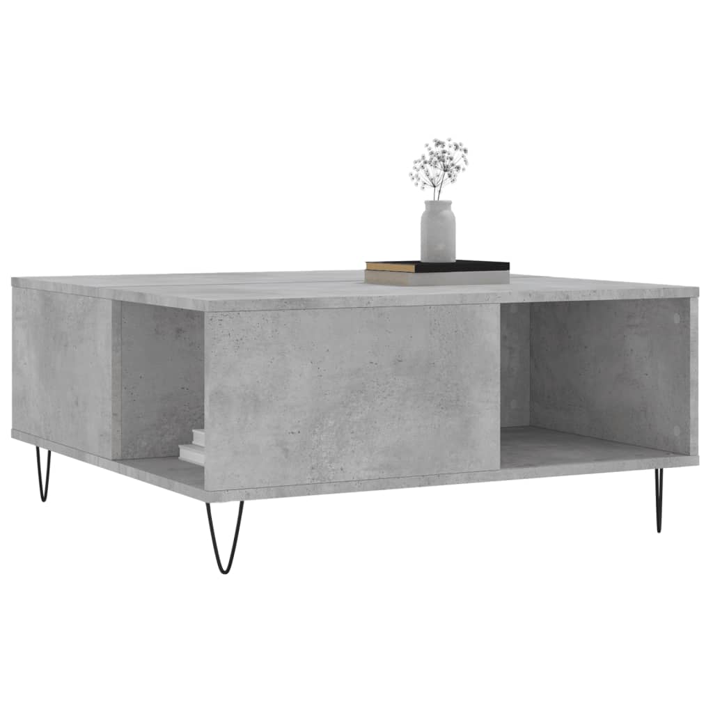 Coffee Table Concrete Grey 80x80x36,5 cm Engineered Wood