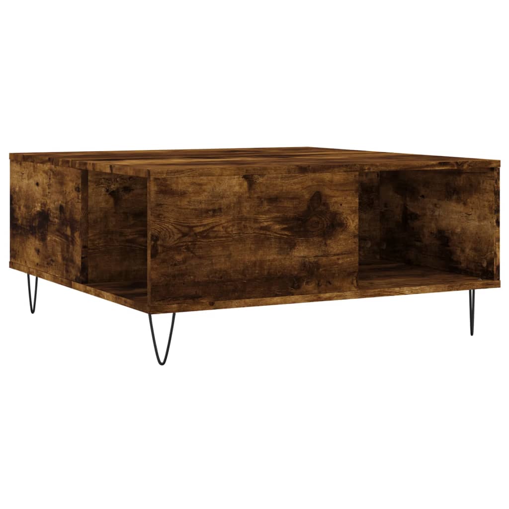 Coffee Table Smoked Oak 80x80x36,5 cm Engineered Wood