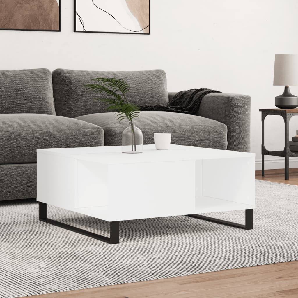 vidaXL Coffee Table White 80x80x36.5 cm Engineered Wood