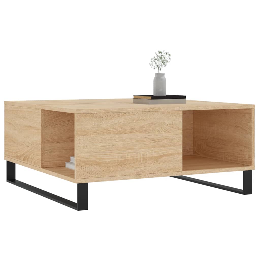 vidaXL Coffee Table Sonoma Oak 80x80x36.5 cm Engineered Wood