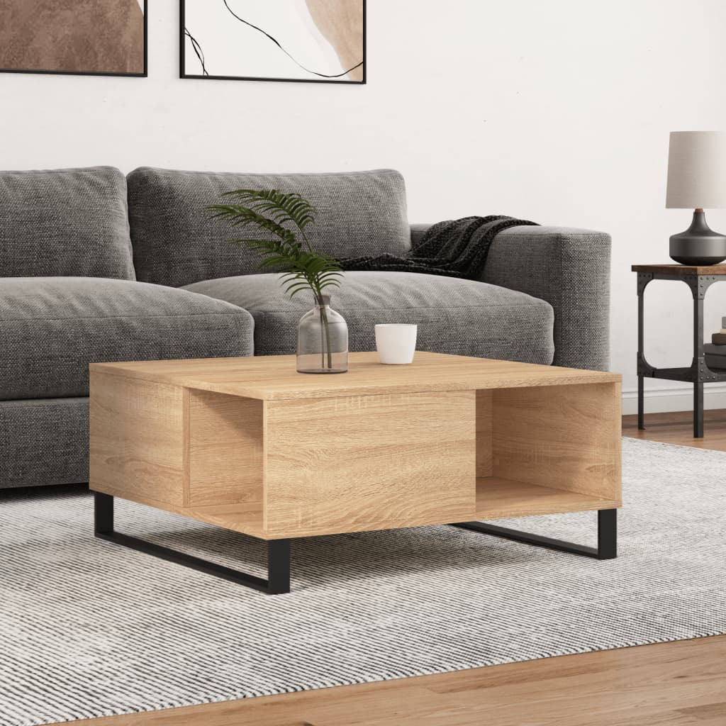 vidaXL Coffee Table Sonoma Oak 80x80x36.5 cm Engineered Wood