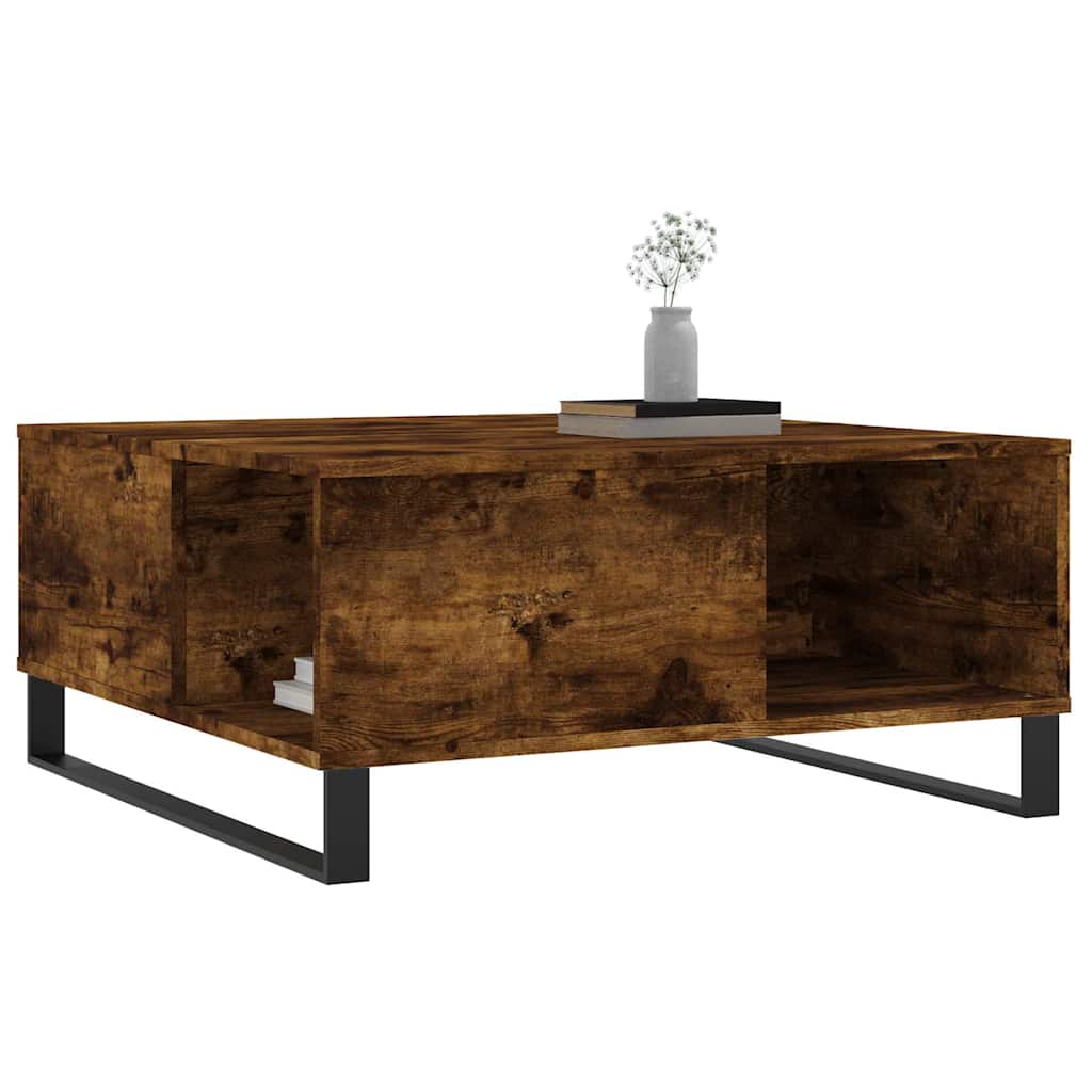 Coffee Table Smoked Oak 80x80x36,5 cm Engineered Wood