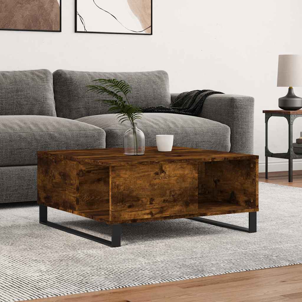 Coffee Table Smoked Oak 80x80x36,5 cm Engineered Wood