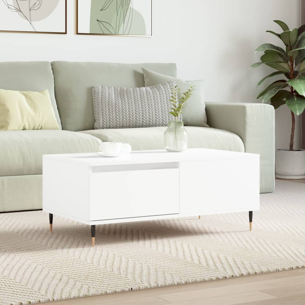 Coffee Table White 90x50x36,5 cm Engineered Wood