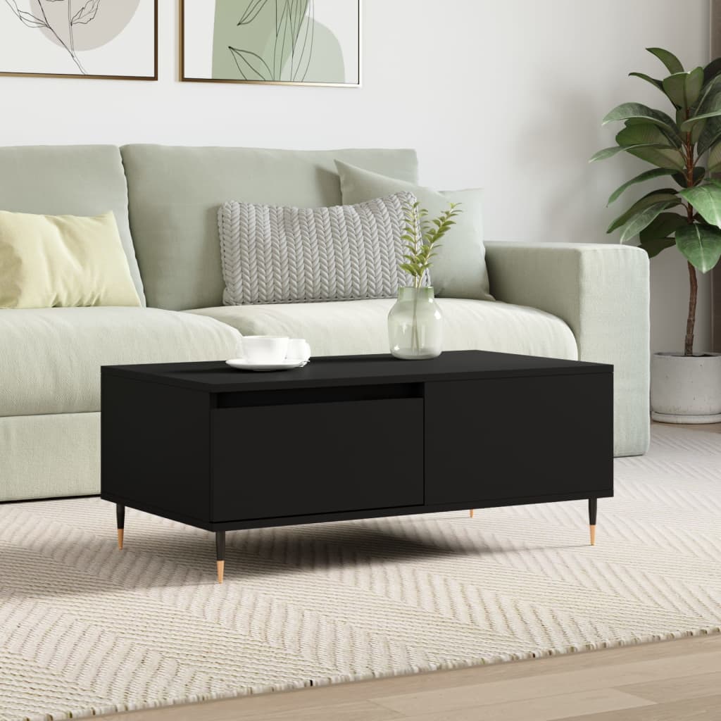 Coffee Table Black 90x50x36,5 cm Engineered Wood