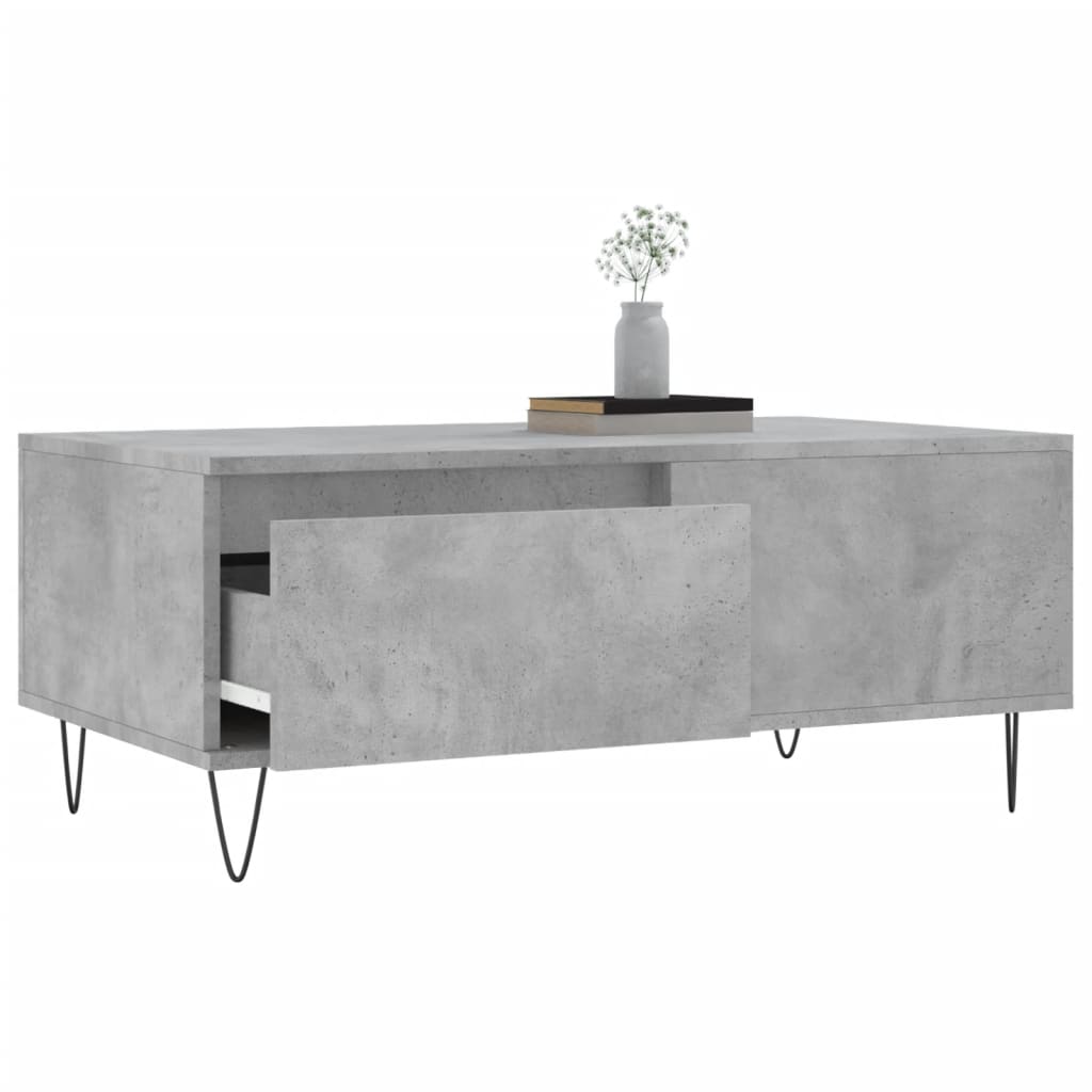 Coffee Table Concrete Grey 90x50x36,5 cm Engineered Wood