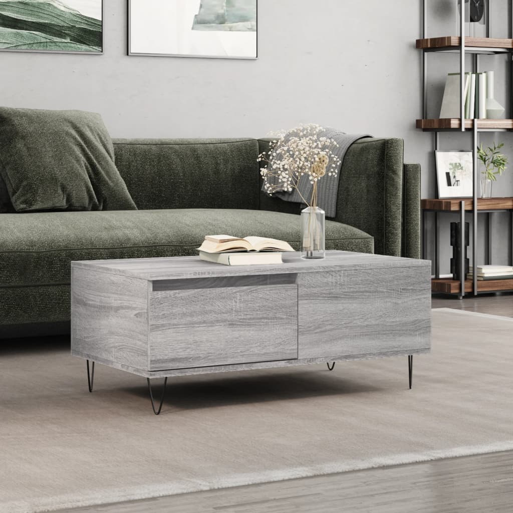 Coffee Table Grey Sonoma 90x50x36,5 cm Engineered Wood