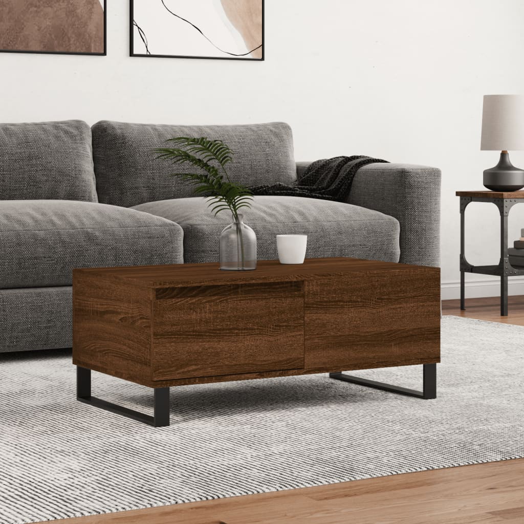 Coffee Table Brown Oak 90x50x36,5 cm Engineered Wood