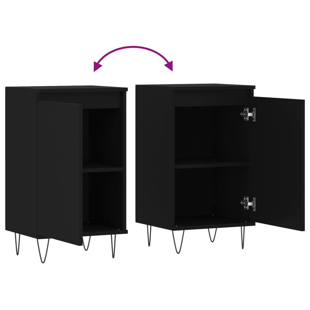 Sideboards 2 pcs Black 40x35x70 cm Engineered Wood