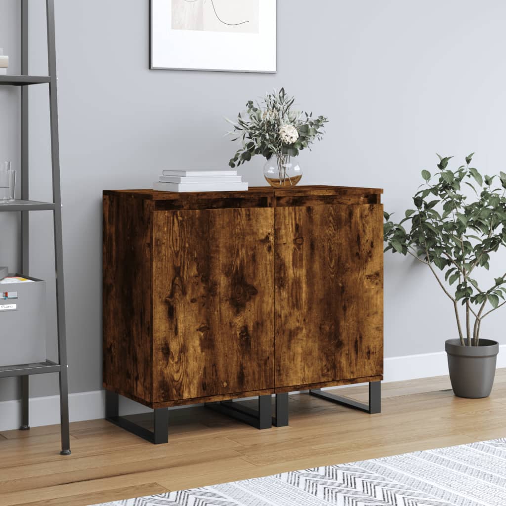 Sideboards 2 pcs Smoked Oak 40x35x70 cm Engineered Wood