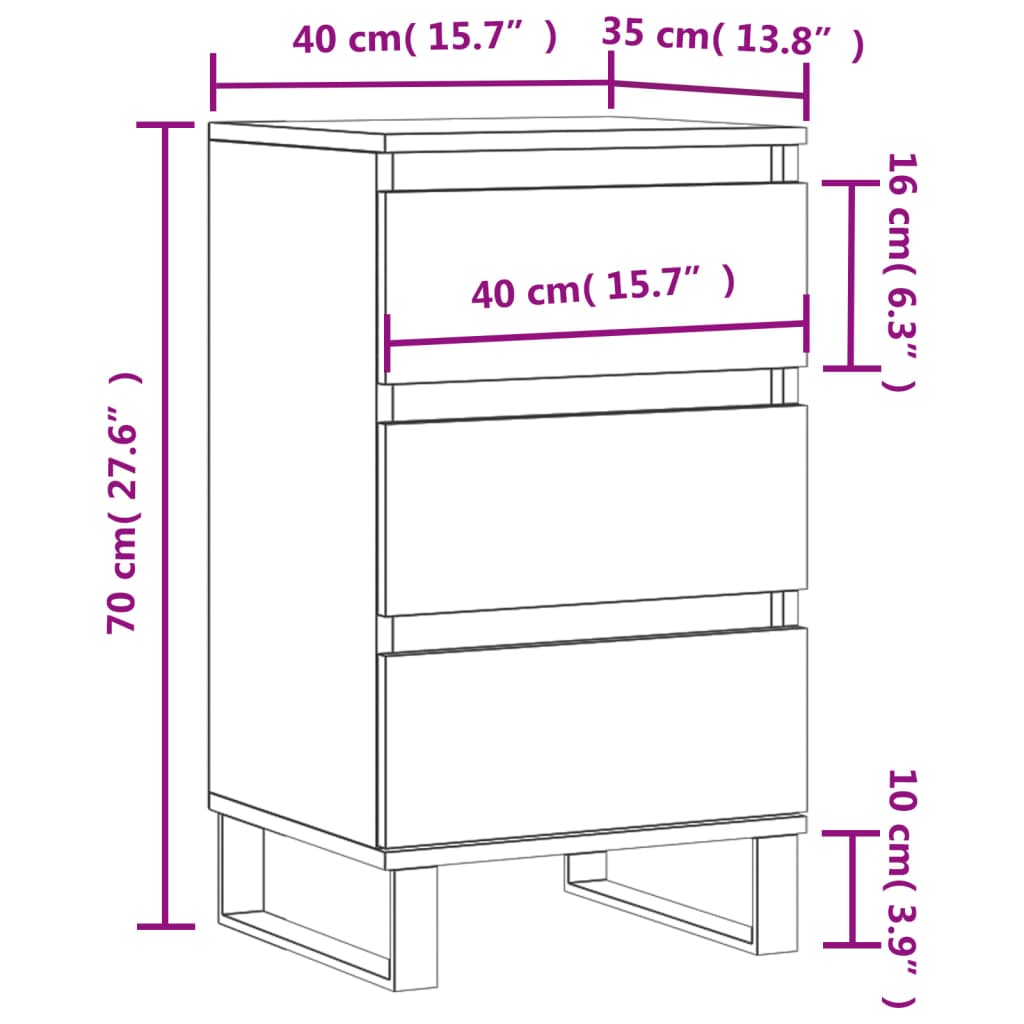 Sideboard Grey Sonoma 40x35x70 cm Engineered Wood