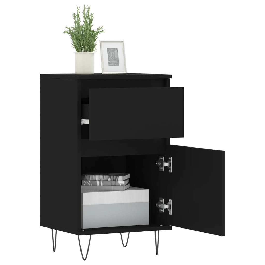 Sideboards 2 pcs Black 40x35x70 cm Engineered Wood
