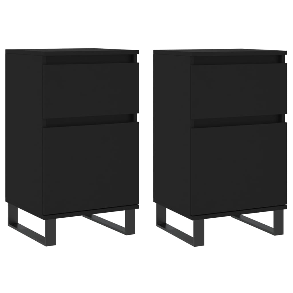 Sideboards 2 pcs Black 40x35x70 cm Engineered Wood