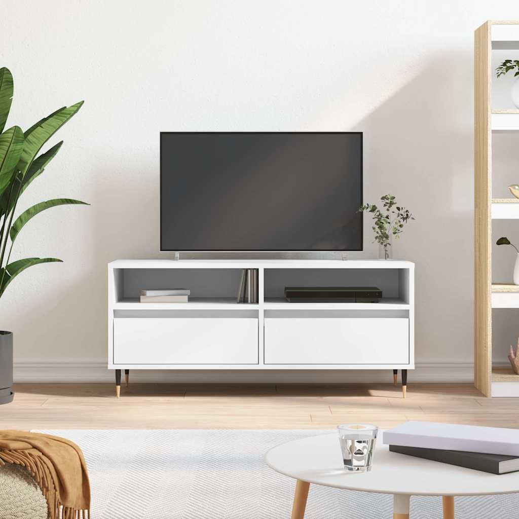TV Cabinet White 100x34,5x44,5 cm Engineered Wood