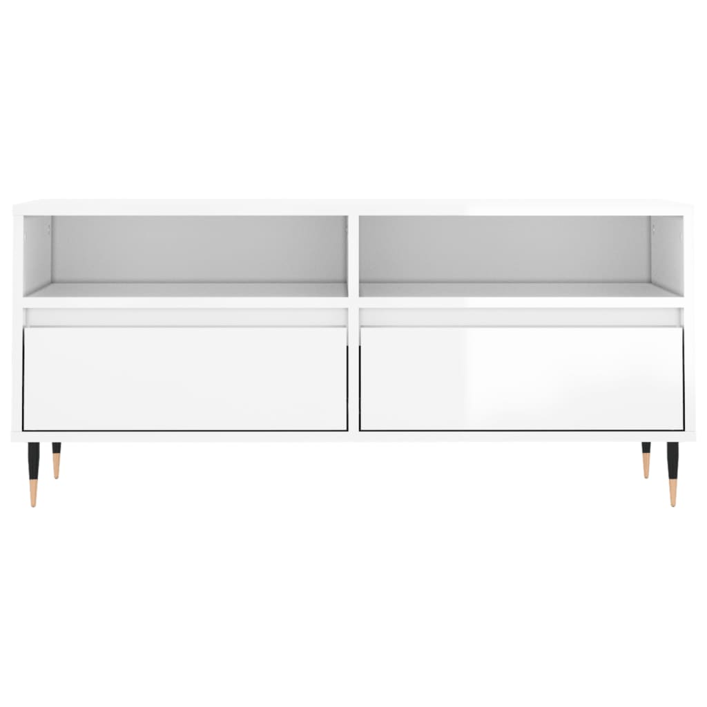 TV Cabinet High Gloss White 100x34,5x44,5 cm Engineered Wood