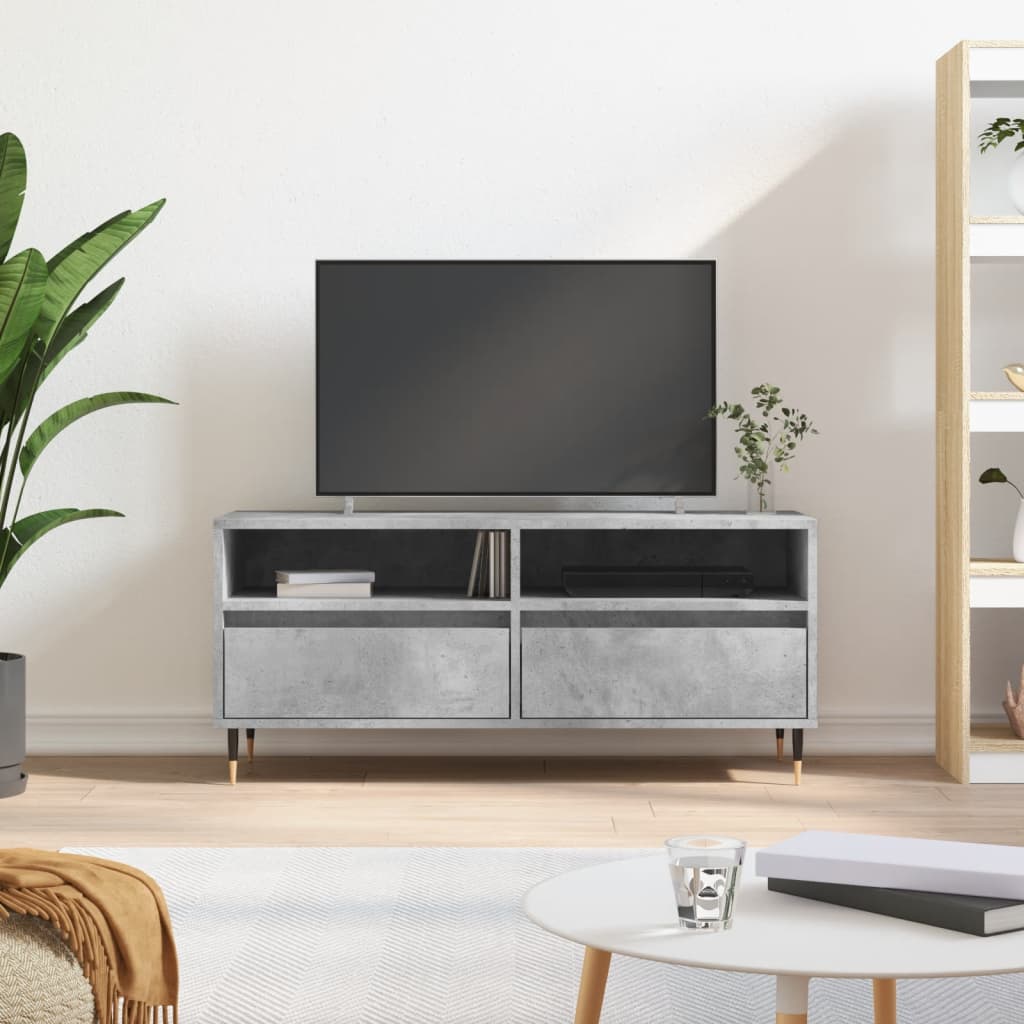 TV Cabinet Concrete Grey 100x34,5x44,5 cm Engineered Wood
