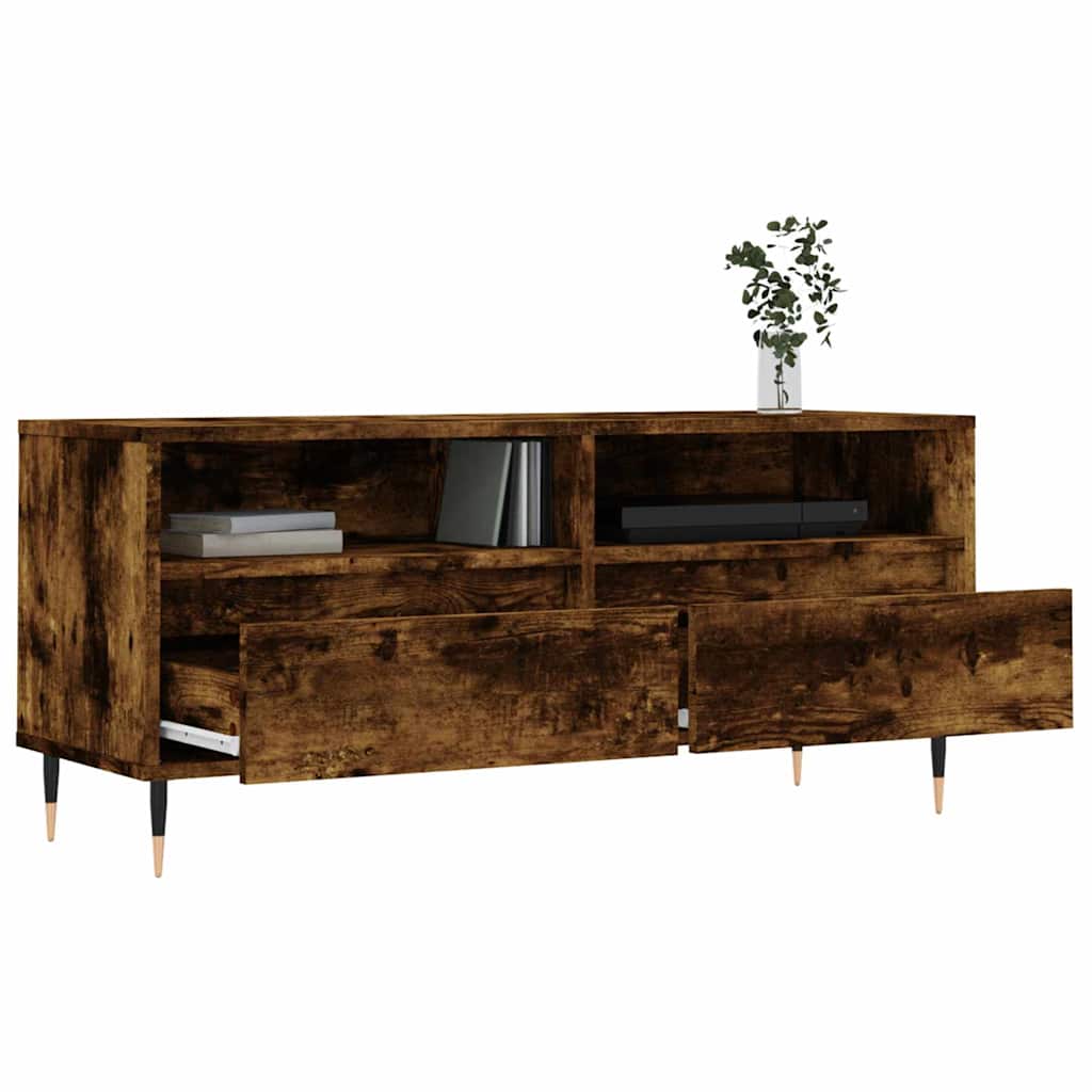 TV Cabinet Smoked Oak 100x34,5x44,5 cm Engineered Wood